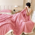 thumbnail image 2 of ROSEKIND Luxury Diamond Jacquard Sherpa Throw Blanket, Ultra Soft Reversible Fleece Bed Blanket for Couch & Sofa, Warm & Decorative, 80"x90", Blush Pink, 2 of 8