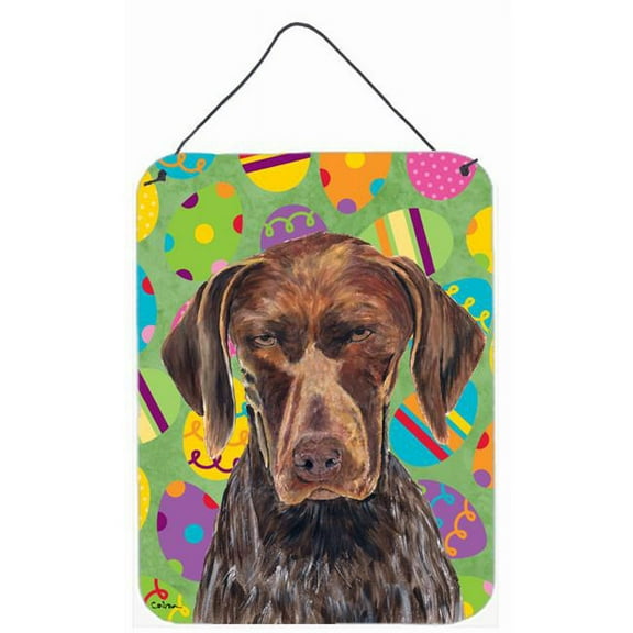 German Shorthaired Pointer Easter Eggtravaganza Aluminium Metal Wall Or Door Hanging Prints - 12 x 16 in.