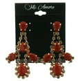 thumbnail image 2 of Gold-Tone Dangle-Earrings With Red Crystal Accents, 2 of 2