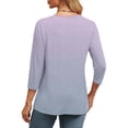 thumbnail image 5 of Texiao 3/4 Length Sleeve Women's Tops V Neck Casual Tunic Tops Basic Shirts Loose Fit Blouse, 5 of 7
