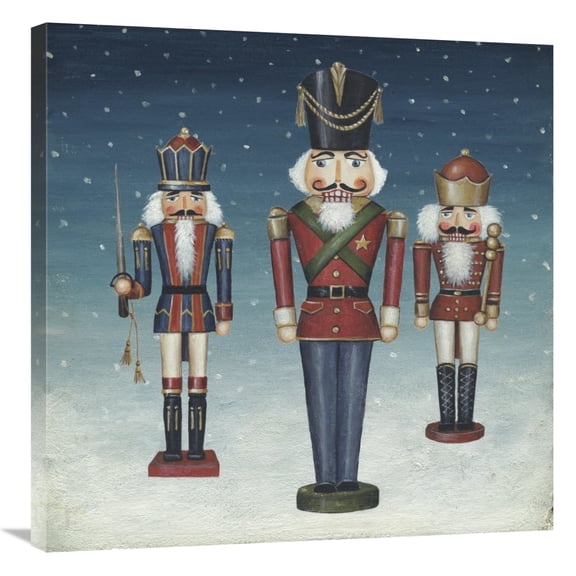 Global Gallery's 'Soldier Nutcrackers Snow' by David Carter Brown Stretched Canvas Wall Art