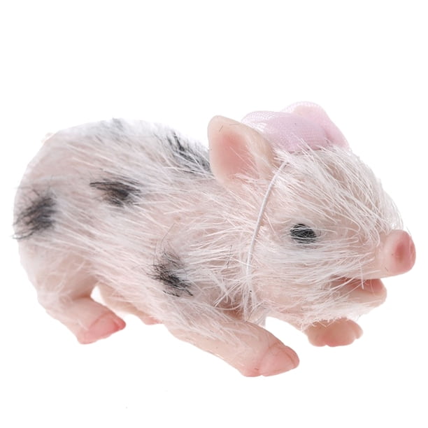 Muyoka Muñeca de cerdo de silicona suave, tacto suave, lindos animales renacidos, juguetes para niños renacidos, accesorios de fotografía, muñecas, pelo enraizado a mano, cuerpo, animal, cerdo, muñeca Muyoka Hogar