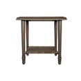 thumbnail image 5 of MOLIBYME Outdoor Wicker 2-Tier Side Table, Mid Century Modern Rattan Storage Table with Roman Column Iron Legs, Wood Grain Finish Side Table, Indoor/Outdoor, 5 of 8