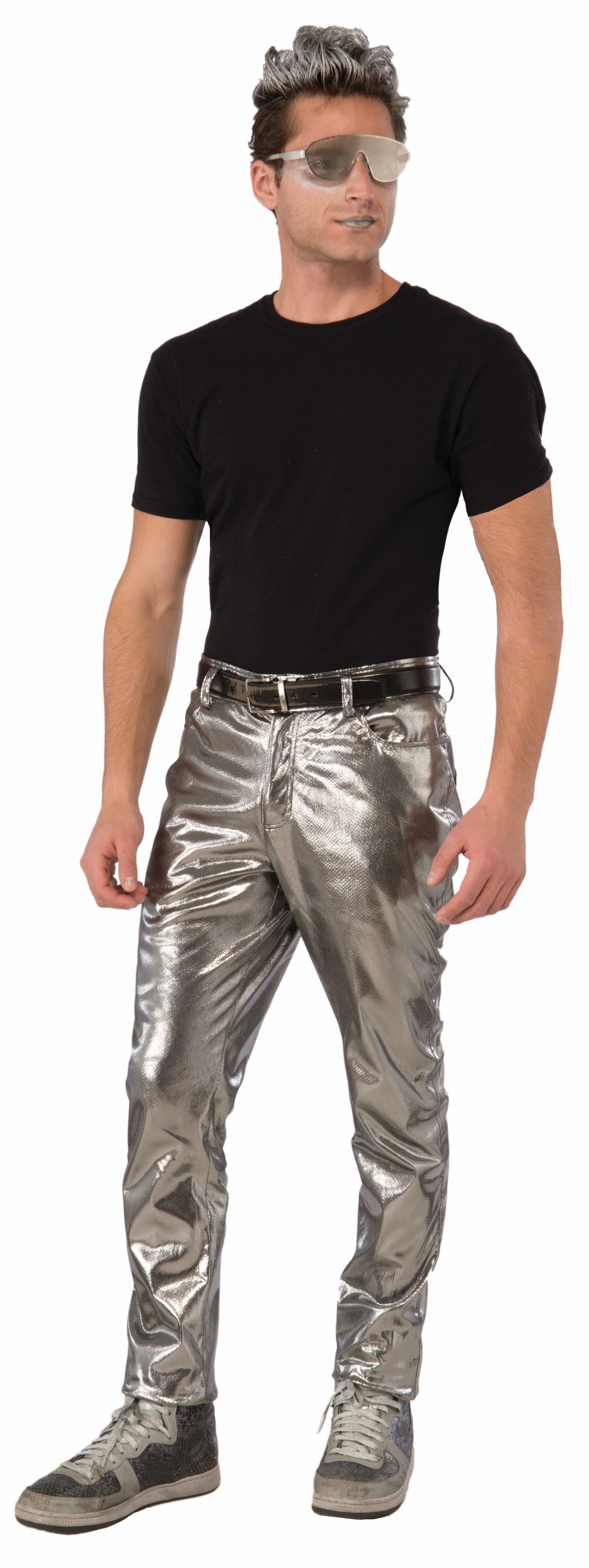 Metallic Silver Futuristic Fashion Mens 