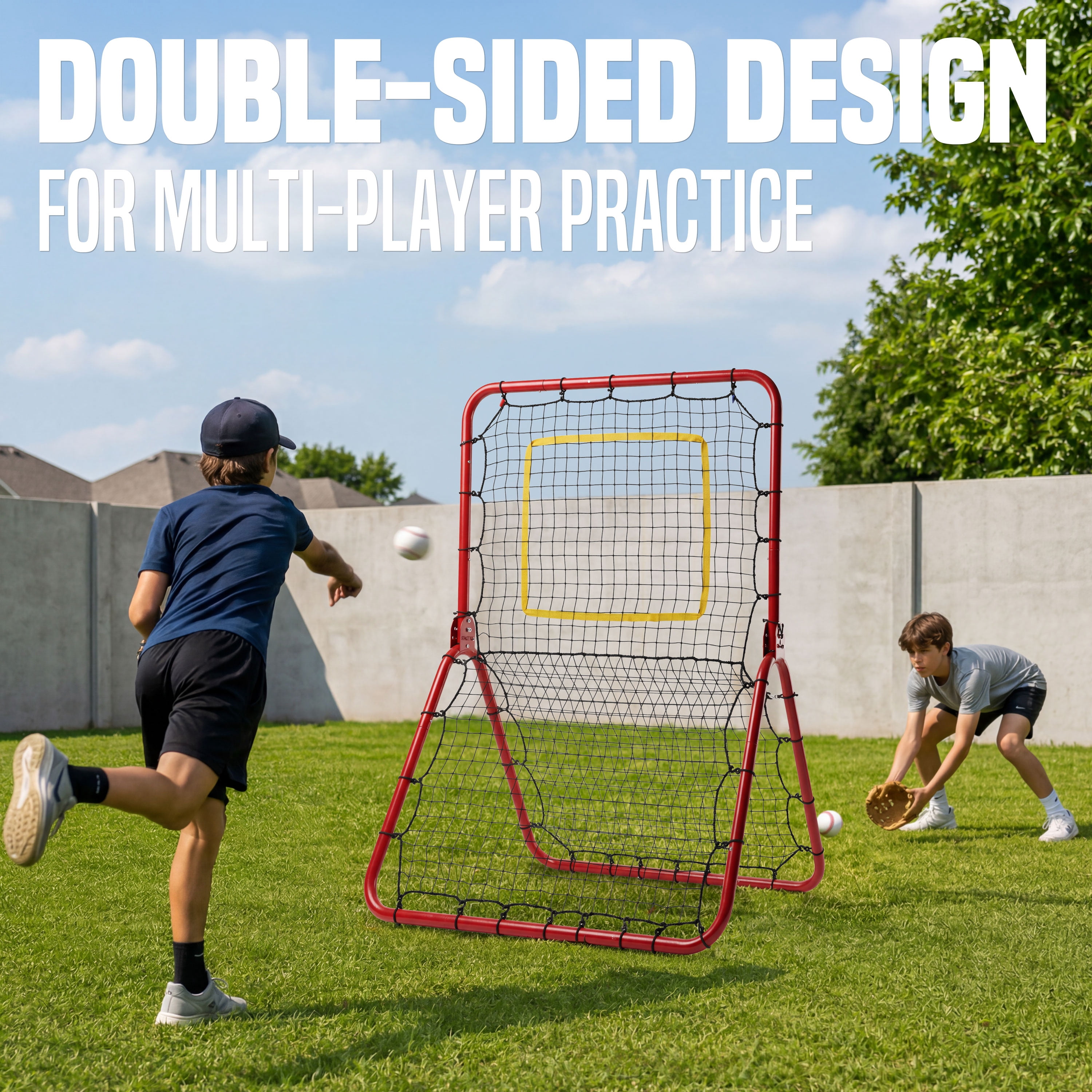 Net Playz Baseball Pitchback Rebounder Net with Adjustable Angles for Practice