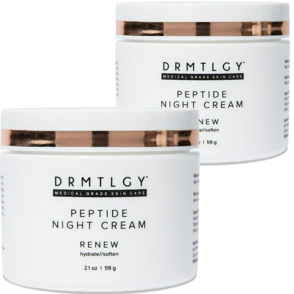 DRMTLGY Crème de Nuit Peptidique Hydratant Visage. Sans Parfum et Sans Huile Hydratant Visage pour Tous Types de Peau. 2.1 oz, 2 pack