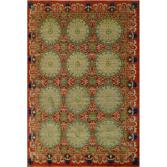 Aria Raelyn Orange/Ivory Rug, 8'11" x 12'8"