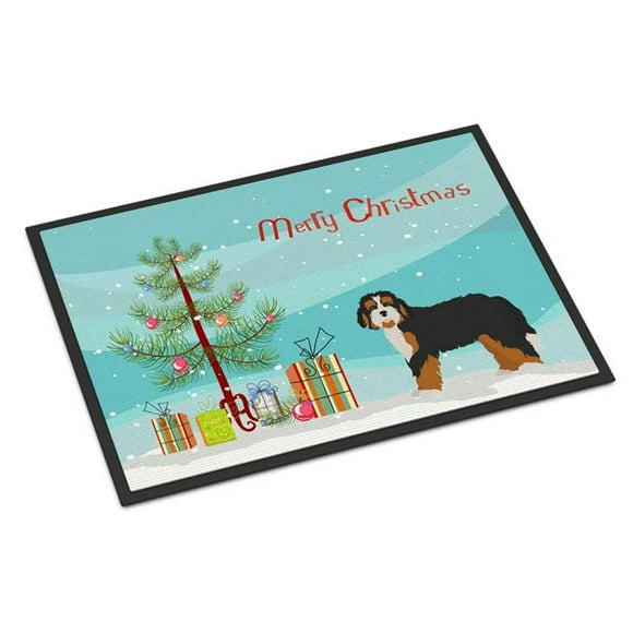 Carolines Treasures CK3804JMAT 24 x 36 in. Bernedoodle Christmas Tree Indoor or Outdoor Mat