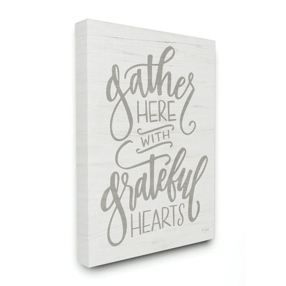 Stupell Home Décor Gather Here Family Gray White Word Design Canvas Wall Art by Jaxn Blvd.