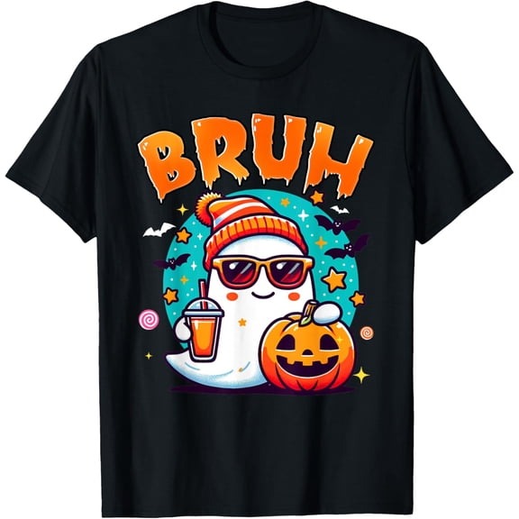 Bruh Ghost Halloween Cute Ghost Trick Or Treat Candy Vintage Funny Gifts T-shirt