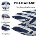 thumbnail image 5 of Navy Blue Stripe Nautical Lumbar Pillow Covers 20x12 Inch Set of 2, Aqua Anchor Summer Coastal Waterproof Outdoor Pillow Covers, Decorative Cushion Pillowcases for Couch, Sofa, Bed, Garden, Patio, 5 of 9