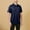Dark Blue, variant on Sentmoon Clothes Oversized Relaxed Turndown Collar Short Sleeve Stretchy Casual Tops for Mens Solid Color Mens Work Shirts Streetwear for Business Travel White XXXXXL