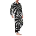 thumbnail image 2 of Honeii 3D Vortex Illusion Pattern Mens Pajamas Set,2pcs Men's Lounge Long Sleeve Sleep Shirt and Pajama Bottoms Sleepwear Set,Mens Pjs Sets-XX-Large, 2 of 7