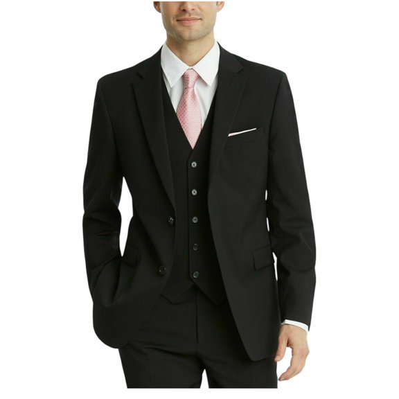 Tommy Hilfiger Mens Modern fit Suit Jacket Blazer 38 S Black Solid Stretch Wool