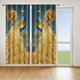 thumbnail image 2 of Cortinas opacas para ventana, cortina con bolsillo para barra, 52 pulgadas de ancho x 95 pulgadas de largo, patrón de animales con estampado de pavo, 2 of 9