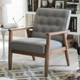thumbnail image 2 of Allora Chaise d'Accueil Capitonnée en Gris et Brun, 2 of 6