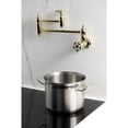 thumbnail image 2 of Kingston Brass KS3102RKX Webb Wall Mount Pot Filler Faucet with Knurled Handle, Polished Brass, 2 of 7