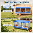 thumbnail image 7 of Lumiparty 3-Compartment Galvanized Steel Chicken Nesting Box with Rollaway Design, Blue, 7 of 7