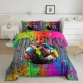 thumbnail image 6 of jejeloiu Boy Football Game Bedding Comforter Set,Soceer Sports Theme Twin Comforter Sets,Rainbow Splashing Ink Bedding Set For Girls Boys,Breathable Home Decor Reversible,2-Piece, 6 of 8