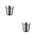 thumbnail image 1 of Naiovety Tazas de café Contenedor seguro de doble pared 80ML Pequeña capacidad Anillo para beber té Aislamiento de la boca Taza Dormitorio Plata 2piezas, 1 of 6