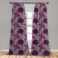 thumbnail image 5 of Ambesonne Dahlia Curtains, Large Floral Petals Bud, Pair of 28"x84", Pale Pink Eggplant White, 5 of 5