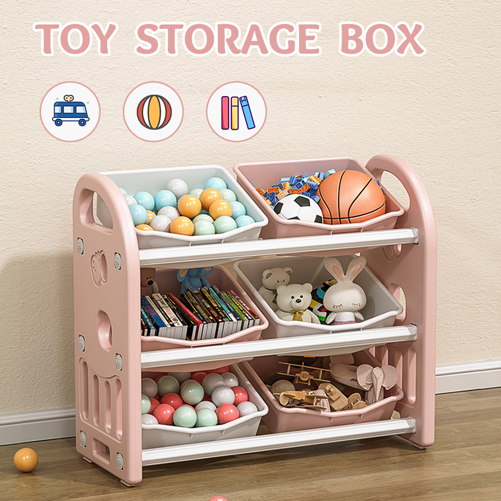 Leavader Kids Toy Storage Organizer with 6 Bins, Toy Storage Rack Unit ...