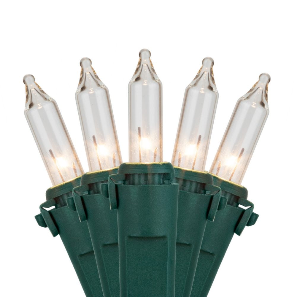 Details about   100 Flame Tip Lights Clear with Green Wire Christmas Holiday String Light Set 