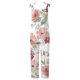 thumbnail image 4 of ICHUANYI Clearance Women's Casual Sleeveless Strap Floral Printed Spaghetti High Waist Wide Leg Jumpsuit Rompers(White, M) ICHUANYI WER2023080816502, 4 of 4
