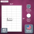 thumbnail image 2 of duomi-- Laser/Ink Jet White Labels (2" x 1" - 40 Per Page | 4000 Labels), 2 of 4