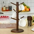 thumbnail image 4 of Walnut Coffee Mug Tree, Bamboo Mug Holder Base,Coffee Cup Stand Mug Holders with 6 Hooks for Countertop Coffee Mug Rack Organizer Stand for Counter Top, Coffee Bar Accessories, Walnut, 4 of 7