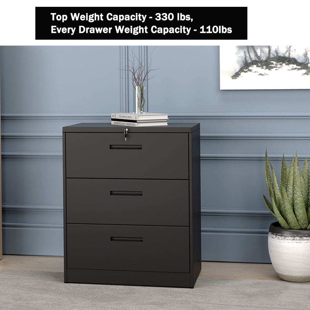 Metal File Cabinet 3 Drawer Heavy Duty Lateral File Cabinet With Lock Filing Cabinet In Home Sturdy Steel Storage Cabinet For Holding The Hanging Files Top Weight Capacity Of 330 Lbs Q1944 Walmart Com