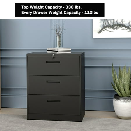 Metal File Cabinet 3 Drawer Heavy Duty Lateral File Cabinet With