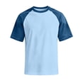 thumbnail image 5 of Dresfit Baseball Shirts for Man Short Sleeve Golf Shirts Patchwork Crewneck Raglan Denim Shirt 2026 Summer Big and Tall Washed Lightweight Atheletic T Shirts Light Blue M, 5 of 6