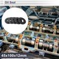 thumbnail image 2 of Unique Bargains Universal Oil Seal TC Double Lip w Steel Spring Seal Ring Rotary Shaft Seal 45x100x12mm High Pressure Nitrile Rubber Black 5 Pcs, 2 of 7