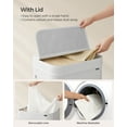 thumbnail image 3 of 72L Laundry Hamper with Lid Bamboo Laundry Basket with Handles for Laundry Room Bathroom Bedroom White, 3 of 5
