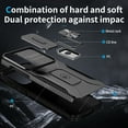 thumbnail image 3 of Dteck for Samsung Galaxy A36 5G Case with Slide Camera Lens Cover + Finger Ring Holder Kickstand,Heavy Duty Shockproof Rugged Protective Phone Cover for Samsung A36 5G 2025,Black, 3 of 8