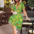 thumbnail image 3 of Fotbe St. Patrick's day Vestido Largo de Moda para Mujer, Vestido Tipo Camiseta con Manga Corta y Estilo Casual a Rayas y Bloques de Color, 3 of 6