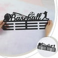 thumbnail image 3 of Iron Medal Hanger Holder Display Wall Rack 3-Line with Screws Black Baseball 400x150mm, 3 of 8
