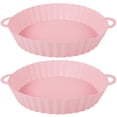 thumbnail image 3 of 2 Pcs Casserole en Silicone pour Friteuse à Air Chaud, Doublure en Silicone Réutilisable pour Friteuse à Air, Panier Rond Résistant à la Chaleur pour Friteuse à Air avec Poignée, Plateau de Cuisson en Silicone, Poêle, Accessoires de Friture à Air pour Four à Micro-Ondes, 3 of 11