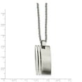 thumbnail image 3 of Stainless Steel Cable Necklace with Pendants Chain Chisel Brushed Pendant on a 22 inch 17 mm, 3 of 3