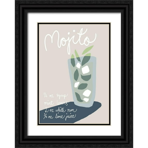 Artographie Studio 14x18 Black Ornate Wood Framed with Double Matting Museum Art Print Titled - Mojito