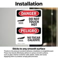 thumbnail image 3 of (2 Pack) Do Not Touch Hot Bilingual OSHA Danger Sign 5 Inch X 3.5 Inch Vinyl Label Decal Sticker Weather Resistant, UV Protected for Workplace, Business, and Construction Site, Made in, 3 of 7