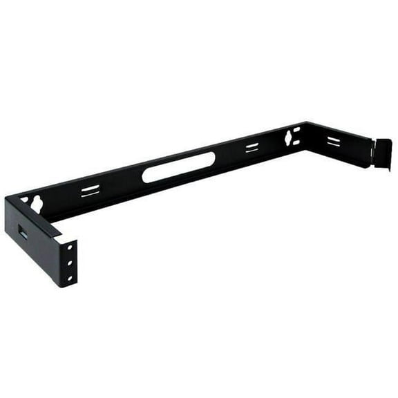 Wavenet 3044-N 6 in. Steel 1U Wall Mount Hinged Bracket or Swing Out Patch Panel Bracket for 19 in. Server Network Data A-V Equipment, Black