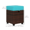 thumbnail image 3 of Outsunny 2 PCS Patio Wicker Ottoman Set with Removable Cushion Sky Blue, 3 of 10