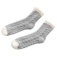 thumbnail image 6 of Plush Socks Women Soft Warm Middle Tube Floor Sock Slipper Sleep Stockings for Autumn Winter, Gray, 6 of 10