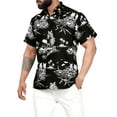 thumbnail image 2 of HAPPY BAY Men's Hawaiian Shirts Short Sleeve Button Down Shirt Mens Holiday Shirts Summer Beach Casual Aloha Tropical Shirts for Men Funny S Holiday Dust, Black, 2 of 6