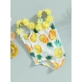 thumbnail image 3 of Bagilaanoe Toddler Baby Girl One-Piece Swimsuit Print Sleeveless V Neck Swimwear 6M 12M 18M 24M 3T Kids Ruffle Bathing Suit, 3 of 8
