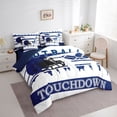 thumbnail image 3 of Manfei Est Soccer Sleep Bedding Comforter Set 7 Pieces for Boys, Ball Game Sports Full Bedding Set, White Blue Athlete Helmet Reversible Fitted Sheet Flat Sheet, Ultra Soft Bedroom Decor, 3 of 7
