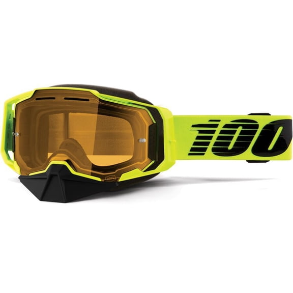 100% Armega Snow Goggles (One Size Fits Most, Nuclear Citrus/Neon Yellow/Black / Yellow Lens)