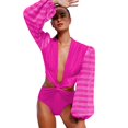 thumbnail image 2 of Vedolay Plus Size Swimsuit For Women Women's One Piece Swimsuits Belt Tummy Control Bathing Suits Tie Shoulder Swimwear,Hot Pink L, 2 of 5